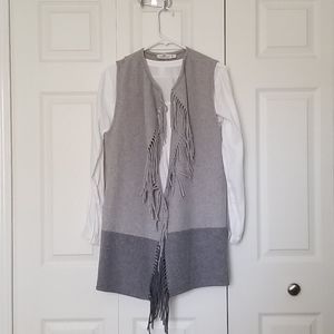 vineyard vines open front fringe vest